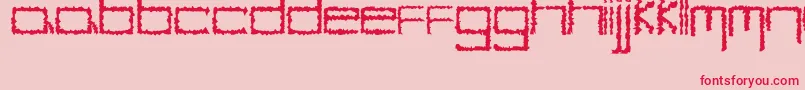 フォントYbHybrid – ピンクの背景に赤い文字