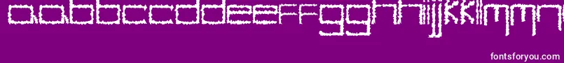 Fonte YbHybrid – fontes brancas em um fundo violeta