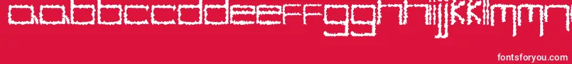 YbHybrid-fontti – valkoiset fontit punaisella taustalla
