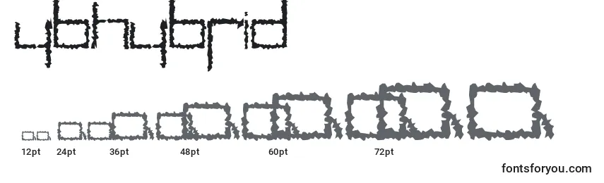 Размеры шрифта YbHybrid