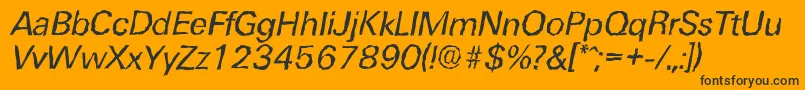 UltimaterandomItalic-Schriftart – Schwarze Schriften auf orangefarbenem Hintergrund