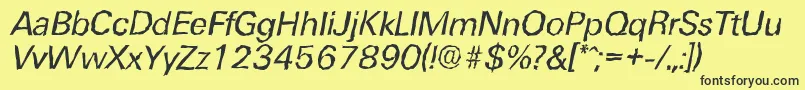 UltimaterandomItalic Font – Black Fonts on Yellow Background