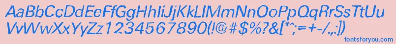 UltimaterandomItalic Font – Blue Fonts on Pink Background