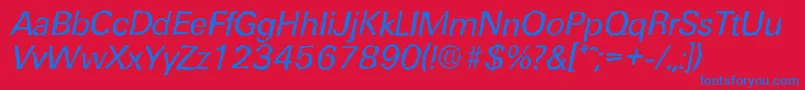 UltimaterandomItalic Font – Blue Fonts on Red Background