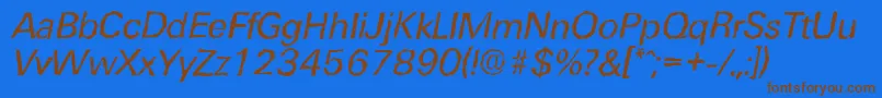 UltimaterandomItalic Font – Brown Fonts on Blue Background