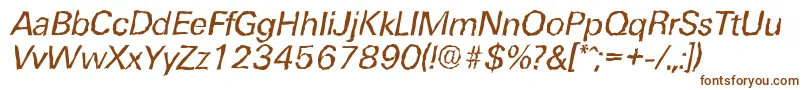 UltimaterandomItalic-Schriftart – Braune Schriften auf weißem Hintergrund