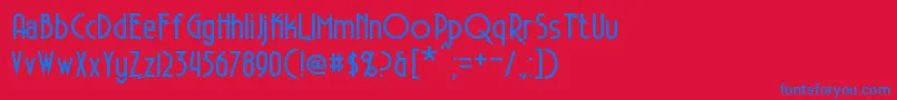 フォントElectrorocket – 赤い背景に青い文字