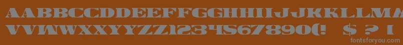 LegalTender-fontti – harmaat kirjasimet ruskealla taustalla