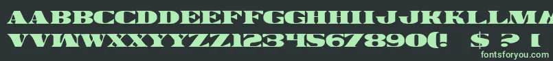LegalTender-fontti – vihreät fontit mustalla taustalla