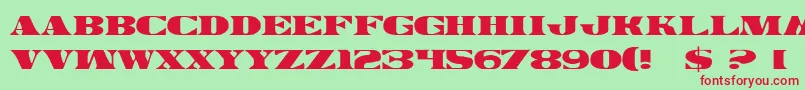 フォントLegalTender – 赤い文字の緑の背景