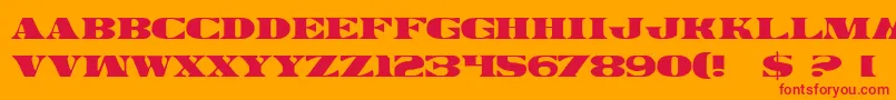 LegalTender Font – Red Fonts on Orange Background