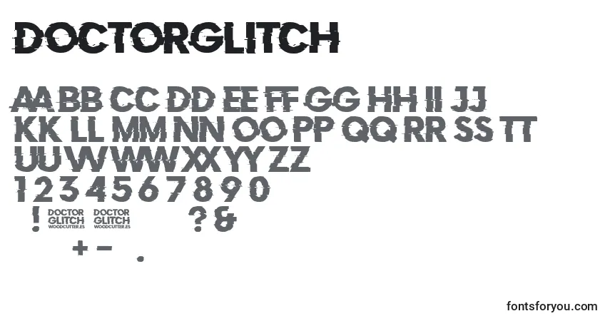 A fonte DoctorGlitch – alfabeto, números, caracteres especiais