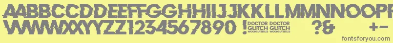 Więcej informacji o czcionce DoctorGlitch Czcionka DoctorGlitch – szare czcionki na żółtym tle
