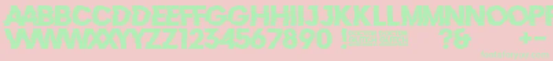 フォントDoctorGlitch – ピンクの背景に緑の文字
