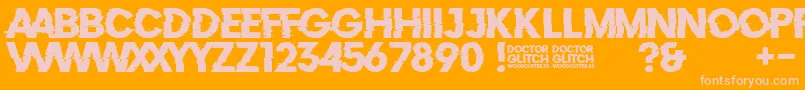 フォントDoctorGlitch – オレンジの背景にピンクのフォント