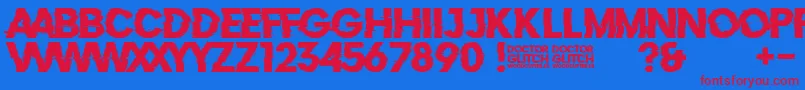 DoctorGlitch Font – Red Fonts on Blue Background