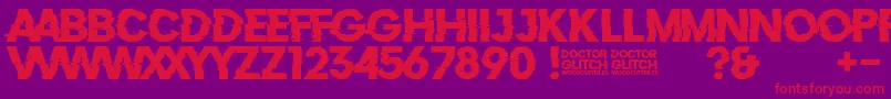Czcionka DoctorGlitch – czerwone czcionki na fioletowym tle