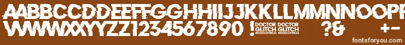 DoctorGlitch Font – White Fonts on Brown Background