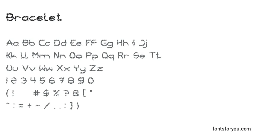 Fuente Bracelet - alfabeto, números, caracteres especiales