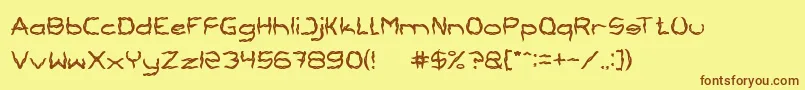 Bracelet Font – Brown Fonts on Yellow Background