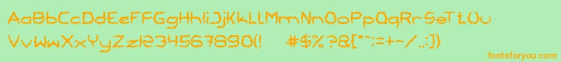 Bracelet Font – Orange Fonts on Green Background
