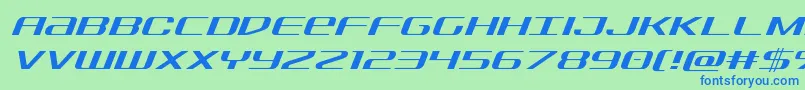 Sdflightital Font – Blue Fonts on Green Background