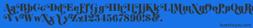 Шрифт K22DidoniSwash – чёрные шрифты на синем фоне
