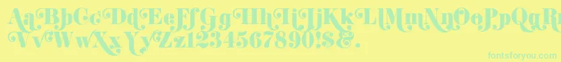 K22DidoniSwash Font – Green Fonts on Yellow Background