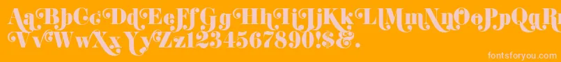 K22DidoniSwash-Schriftart – Rosa Schriften auf orangefarbenem Hintergrund