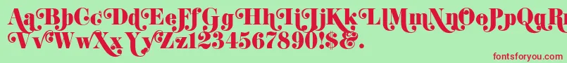 K22DidoniSwash Font – Red Fonts on Green Background