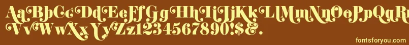 K22DidoniSwash Font – Yellow Fonts on Brown Background