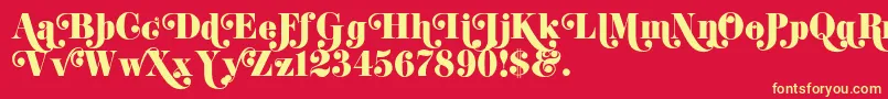 K22DidoniSwash Font – Yellow Fonts on Red Background