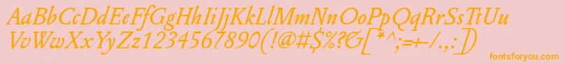 PentagrammeItalic Font – Orange Fonts on Pink Background