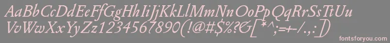 PentagrammeItalic Font – Pink Fonts on Gray Background