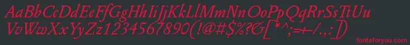 fuente PentagrammeItalic – Fuentes Rojas Sobre Fondo Negro