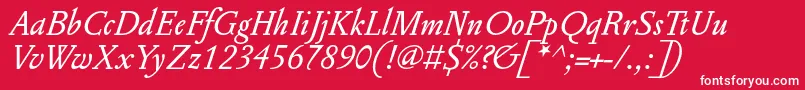 fuente PentagrammeItalic – Fuentes Blancas Sobre Fondo Rojo