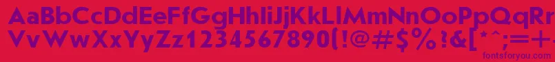 Więcej informacji o czcionce JournalSansserif110bBold Czcionka JournalSansserif110bBold – fioletowe czcionki na czerwonym tle