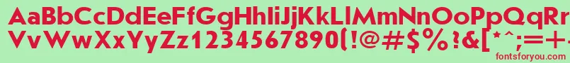 JournalSansserif110bBold-fontti – punaiset fontit vihreällä taustalla