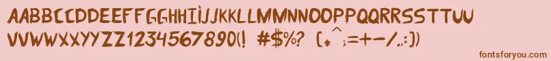 DomParquim-Schriftart – Braune Schriften auf rosa Hintergrund
