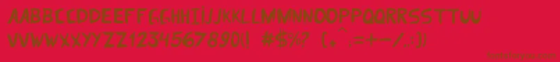 DomParquim Font – Brown Fonts on Red Background