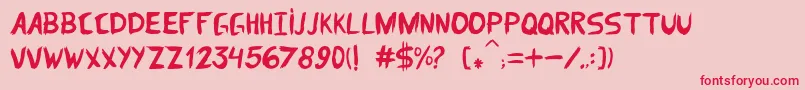 DomParquim Font – Red Fonts on Pink Background