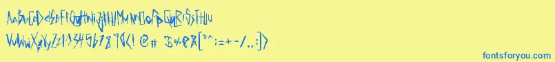 Więcej informacji o czcionce ElectricPanda Czcionka ElectricPanda – niebieskie czcionki na żółtym tle