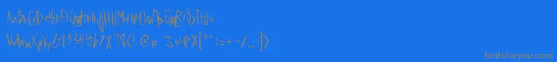 ElectricPanda-fontti – harmaat kirjasimet sinisellä taustalla