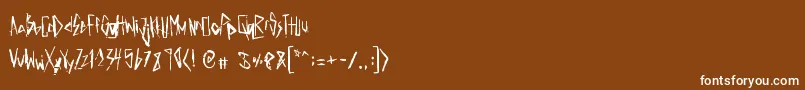 ElectricPanda-Schriftart – Weiße Schriften auf braunem Hintergrund