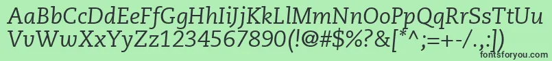 フォントMonologueSsiItalic – 緑の背景に黒い文字