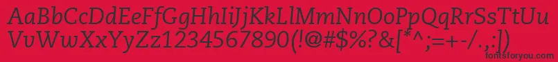 フォントMonologueSsiItalic – 赤い背景に黒い文字