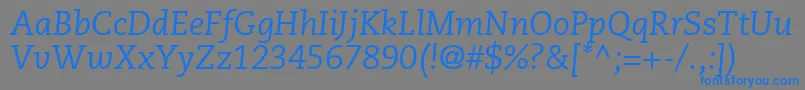 フォントMonologueSsiItalic – 灰色の背景に青い文字