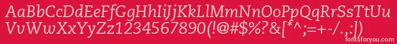 フォントMonologueSsiItalic – 赤い背景にピンクのフォント