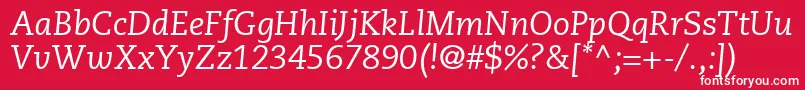 フォントMonologueSsiItalic – 赤い背景に白い文字