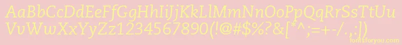 MonologueSsiItalic Font – Yellow Fonts on Pink Background